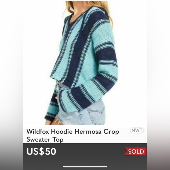REDUCED!! Wildfox Hermosa Baja crop knit hoodie - Picture 13 of 14